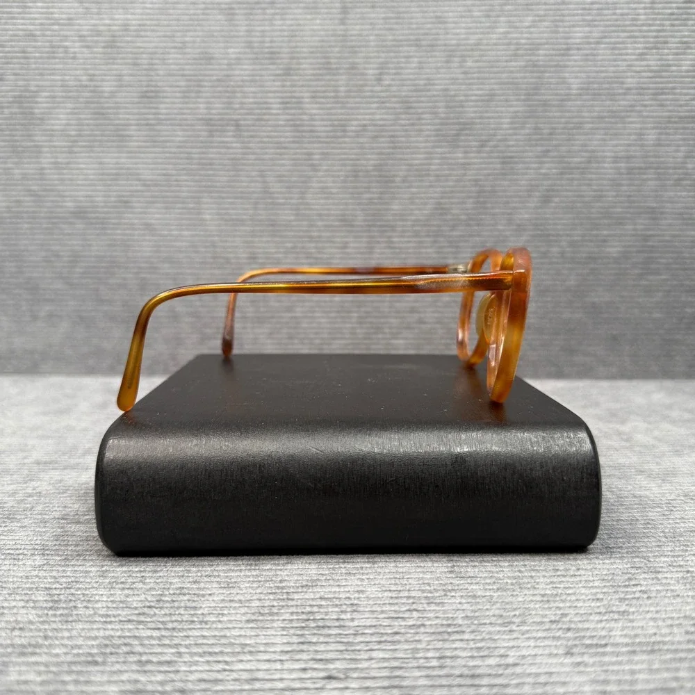 Vintage Amber Tortoiseshell Round Y2K Eyeglass Frames 54-18-145 Retro Panto Vtg